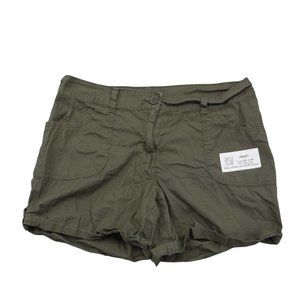 In Extenso Shorts Womens 40 Brown Cotton Button Belt Loop 4 Pockets Cargo Bottom